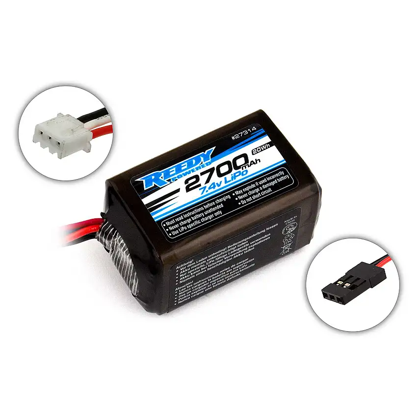 7.4V 2700mAH 2S Reedy LiPo Hump Receiver Battery: Universal Receiver