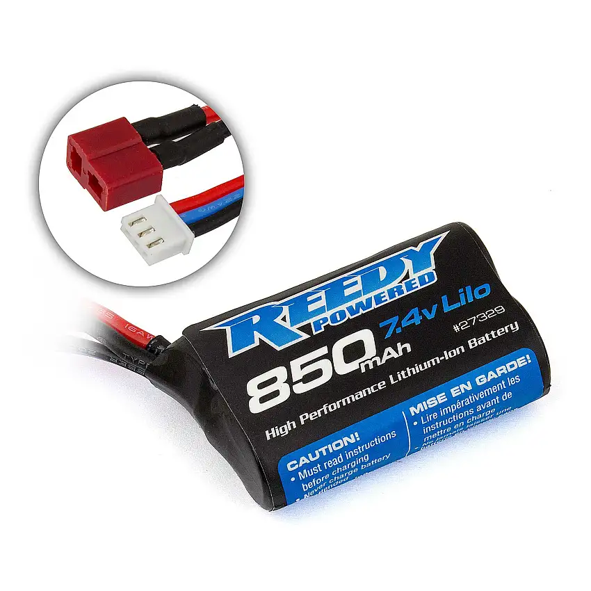 7.4V 850mAh 2S Li-Ion Battery: Deans
