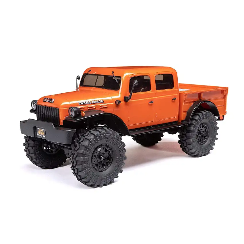 1/24 SCX24 Dodge Power Wagon 4X4 RTR Brushed Rock Crawler (Battery & Charger Included), Orange