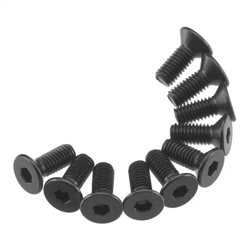 Hex Flat Head M3x8mm, Black (10)