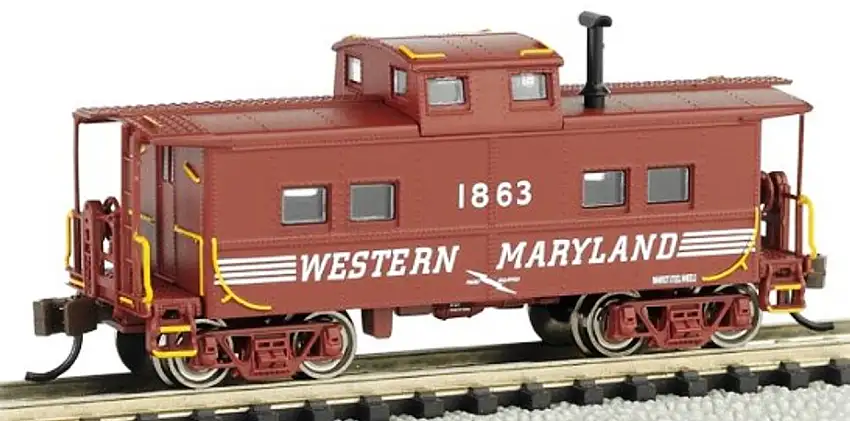 Western Maryland Speed Lettering #1863 Northeast Steel Caboose N Bachmann Trains