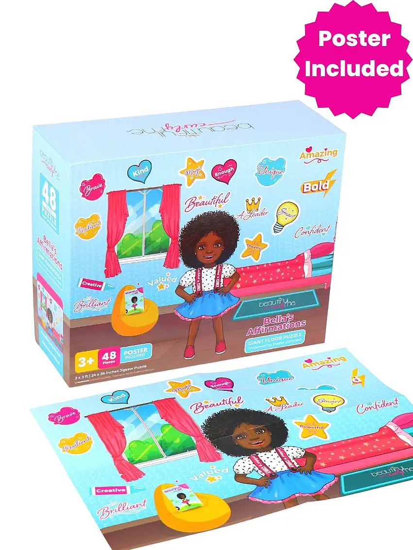 Bella's Affirmations 3 Foot Giant 48-piece Floor Jigsaw Puzzle & Poster