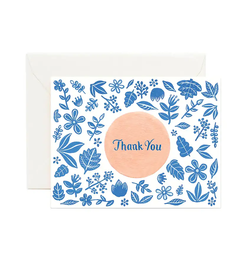 Blue And Peach Florals