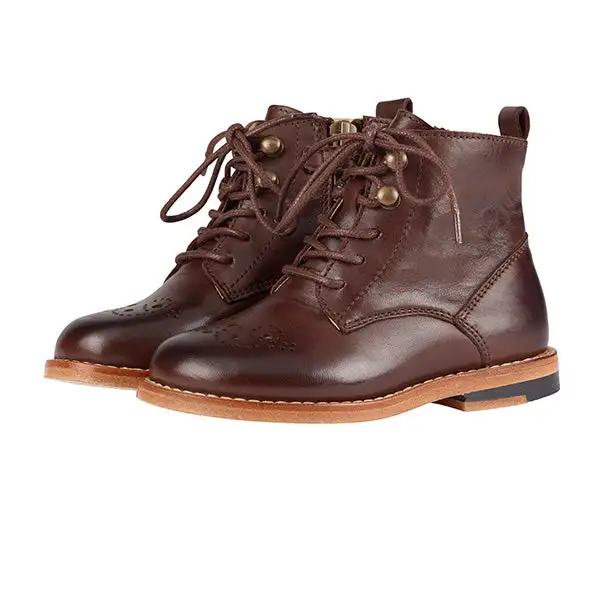 Buster Brogue Kids Boot Dark Brown Burnished Leather