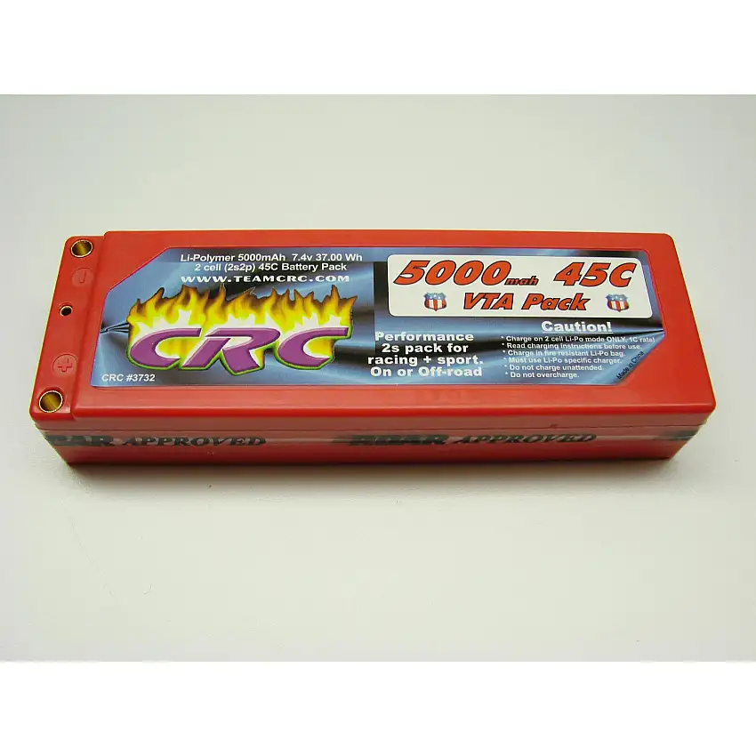 7.4V 5000mAh 2S 45C VTA Hardcase LiPo Battery: Tubes