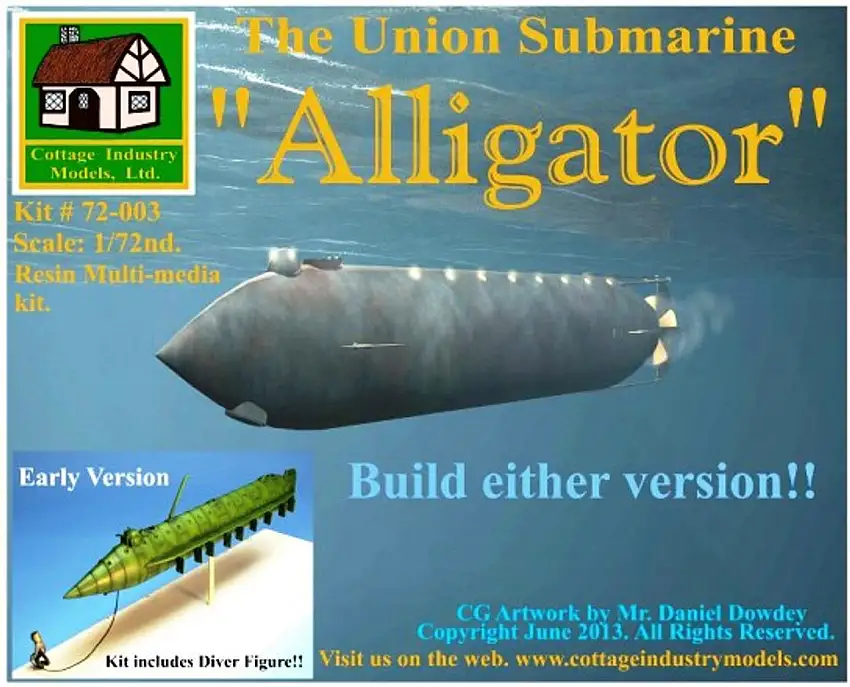 "Alligator" The Union Submarine 1/72 Cottage Industries
