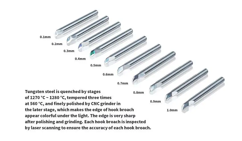 DSPIAE HC Series Tungsten Steel Hook Broach