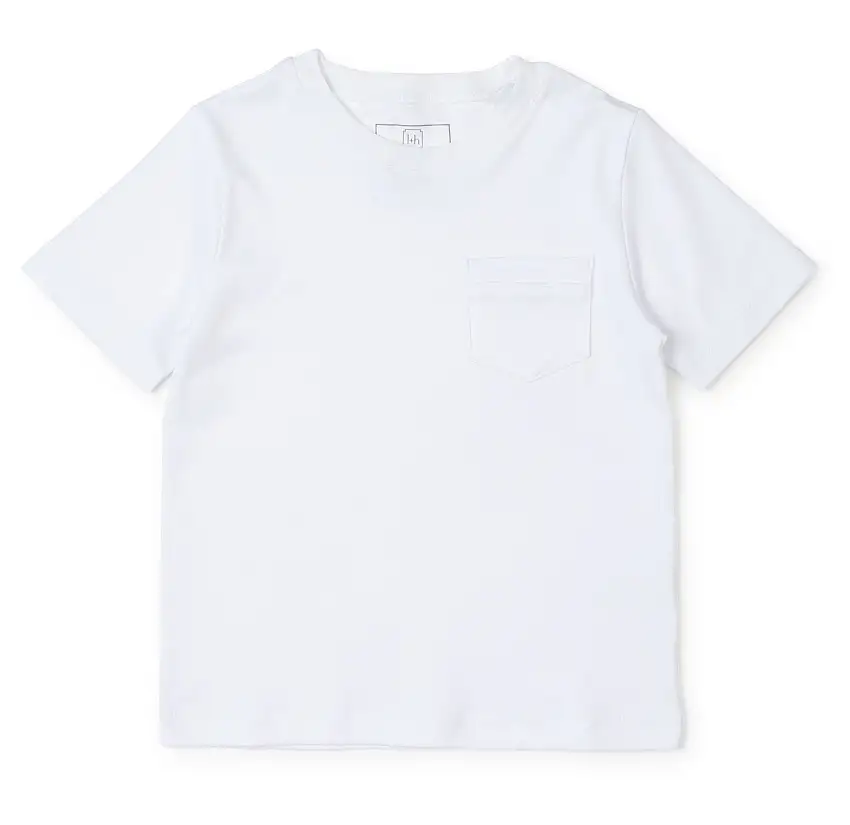 Charles Boys' Pima Cotton Pocket T-shirt - White