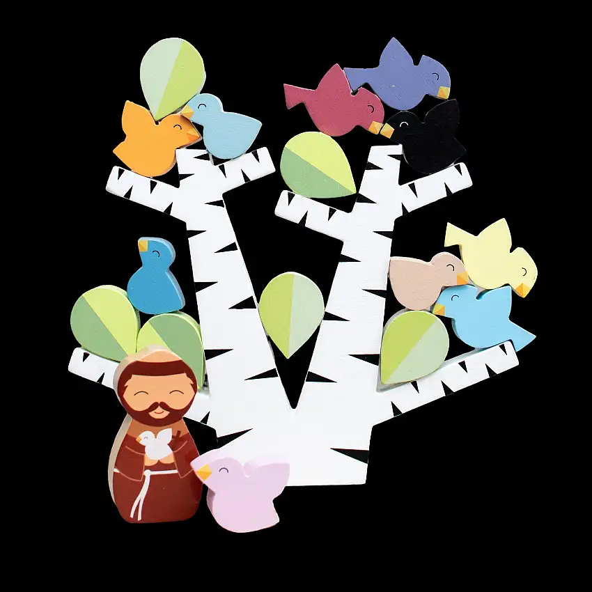St. Francis Preaches To The Birds Wooden Stacking Toy