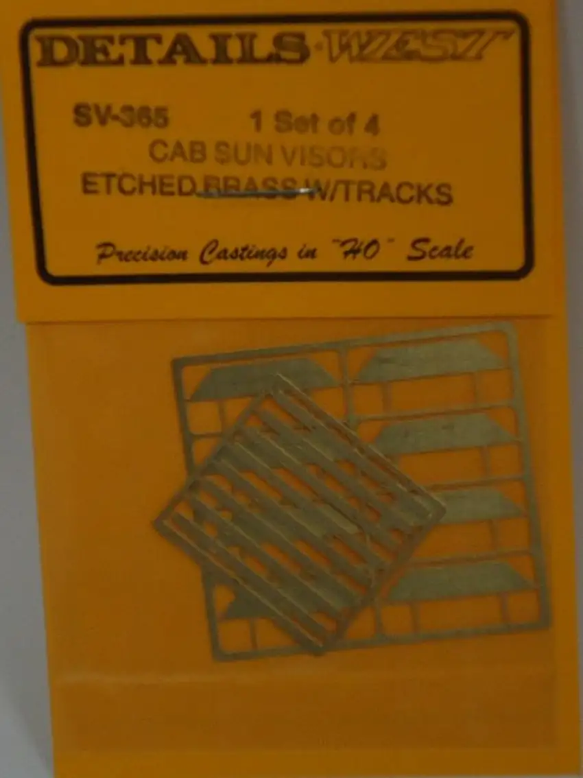 Cab Sun Visors w/Etched Brass Tracks (4) HO Details West