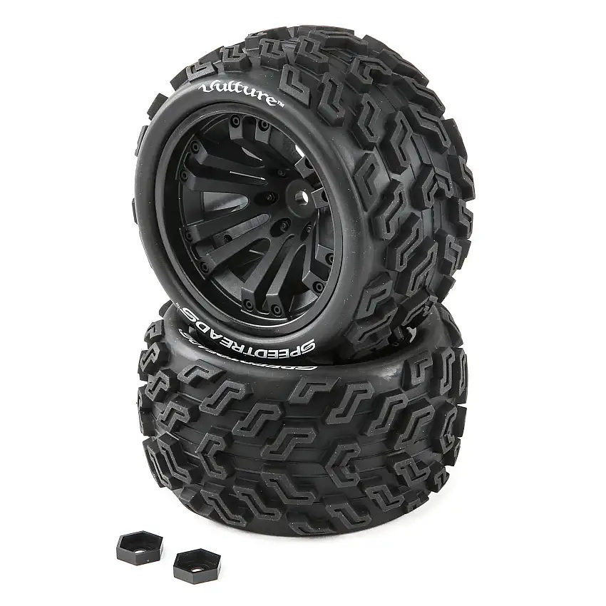SpeedTreads Vulture Tires Mounted (2): 1/10 Stadium/Monster Truck