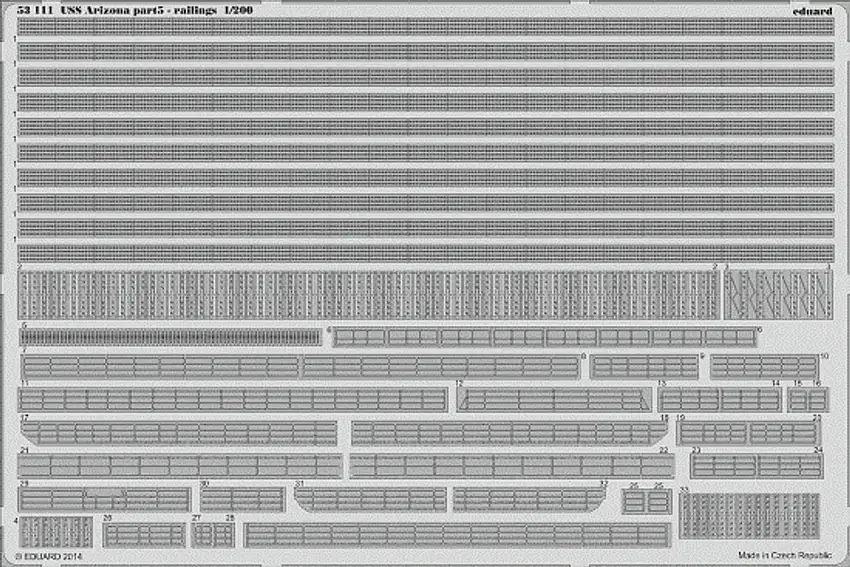 USS Arizona Railings Pt.5 for TSM 1/200 Eduard