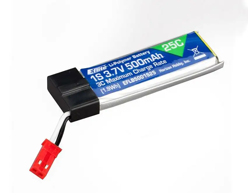 E-flite 500mAh 1S 3.7V 25C LiPo Battery - EFLB5001S25