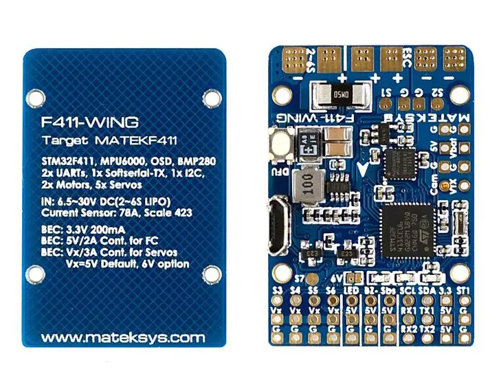 Matek Wing F411 Compact Flight Controller with OSD for iNAV