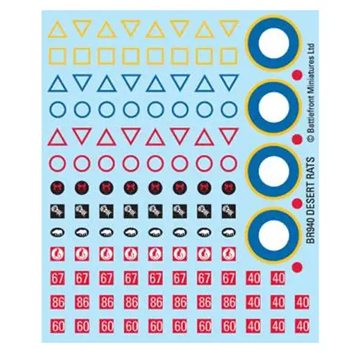 Flames of War: WW2 - Desert Rats Decals (Last Chance)