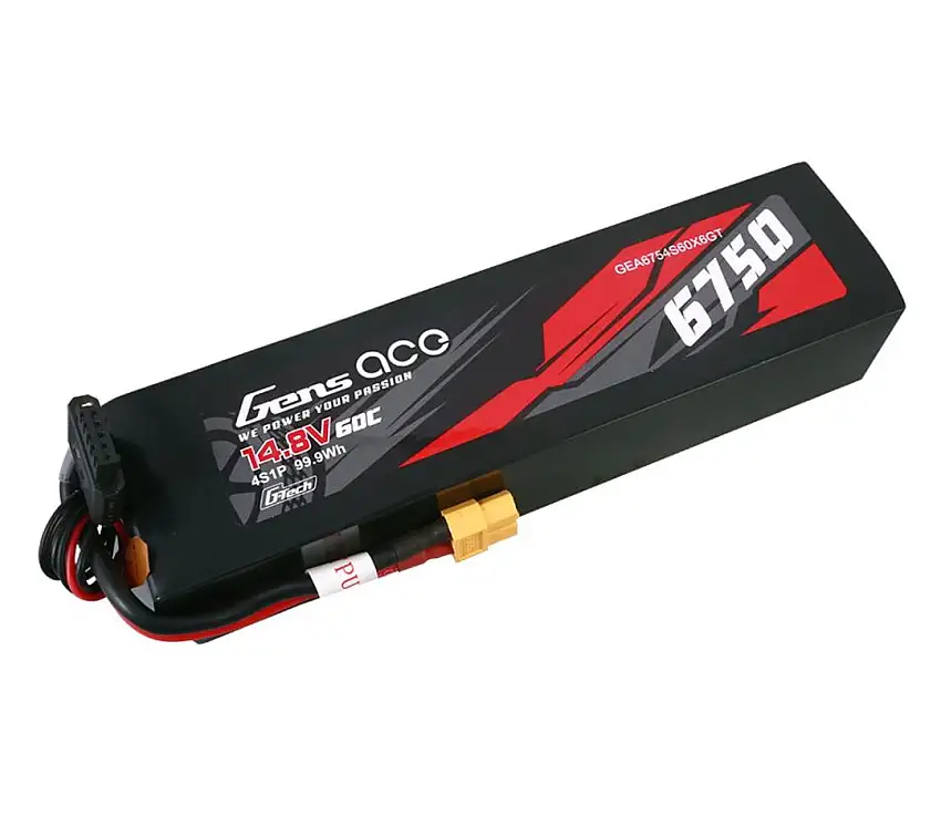 Gens Ace 6750mAh 14.8V 4S1P 60C Lipo Battery XT60 Plug