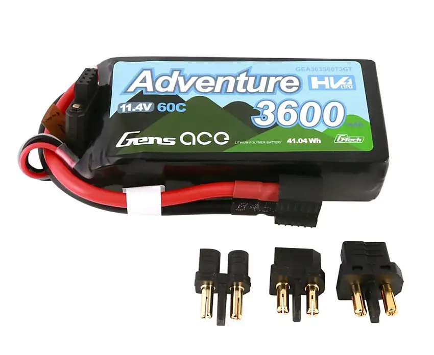 Gens ace 3600mAh 3S 60C 11.4V Adventure High Voltage G-tech Lipo Battery - Deans, EC3, XT60