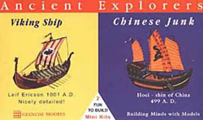 Ancient Explorers: 1/240 Viking & 1/72 Chinese Junk Ships Glencoe