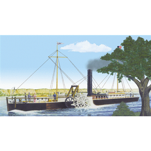 Lindberg Fulton's Clermont Paddle Wheel Steamship 1/96 Scale Model Kit