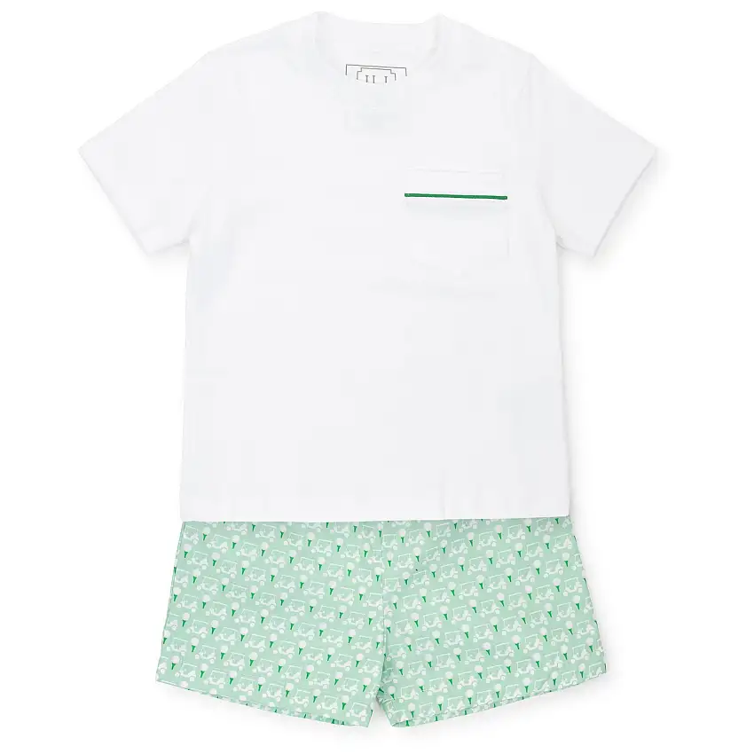 Hudson Boys' Pima Cotton Short Set - Golf Putting Green