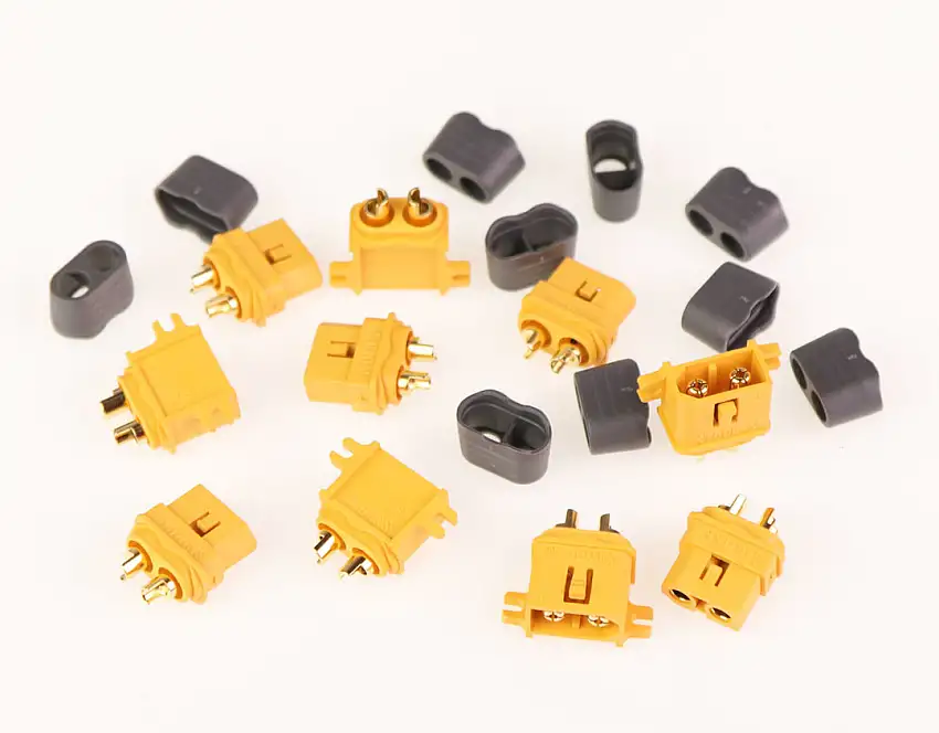 Amass XT60-L LiPo Locking Connector Set w/ Lock Protective Sleeve (5 Pairs)