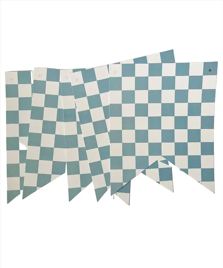 Blue & Yellow Flag Checkered Banners (2) 8 Ft