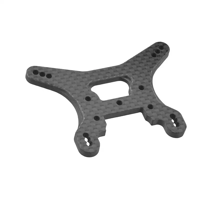 B74 Carbon Fiber Rear Shock Tower, Ribbed & Chamfered