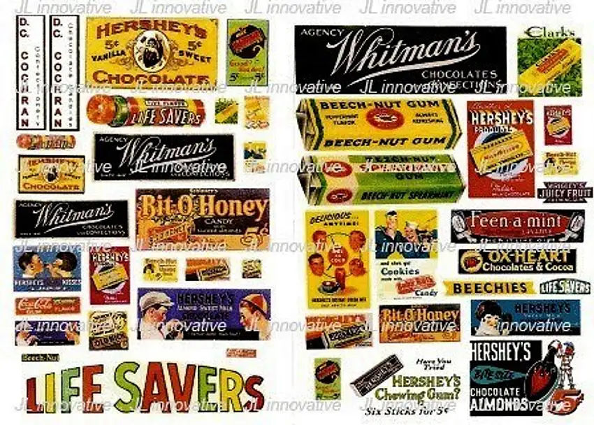 1930's-50's Vintage Candy Signs (45) JL Innovative HO