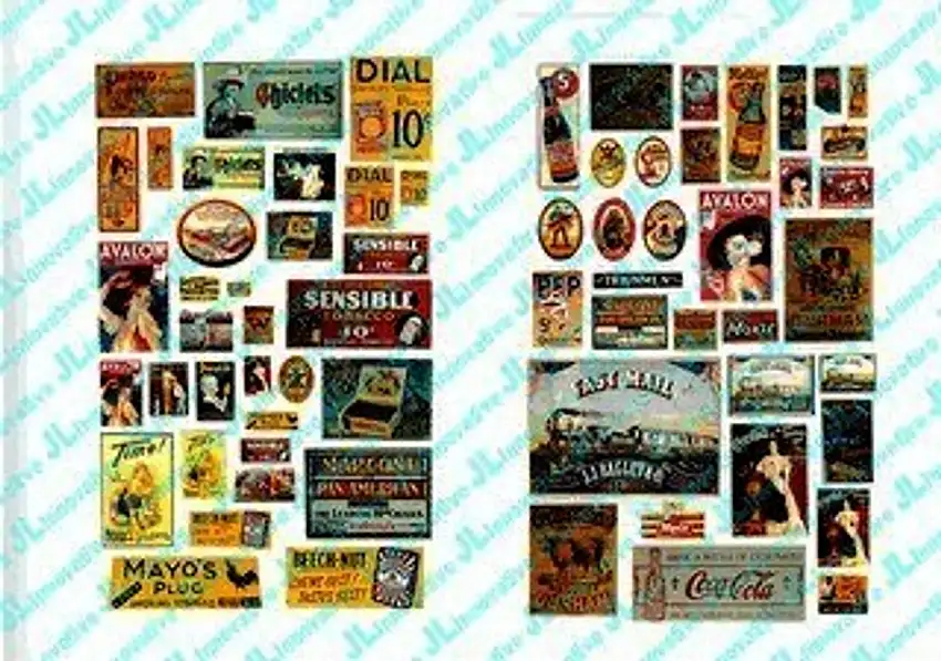 1900-20's Saloon & Tavern Signs #1 Weathered Signs (66) JL Innovative HO