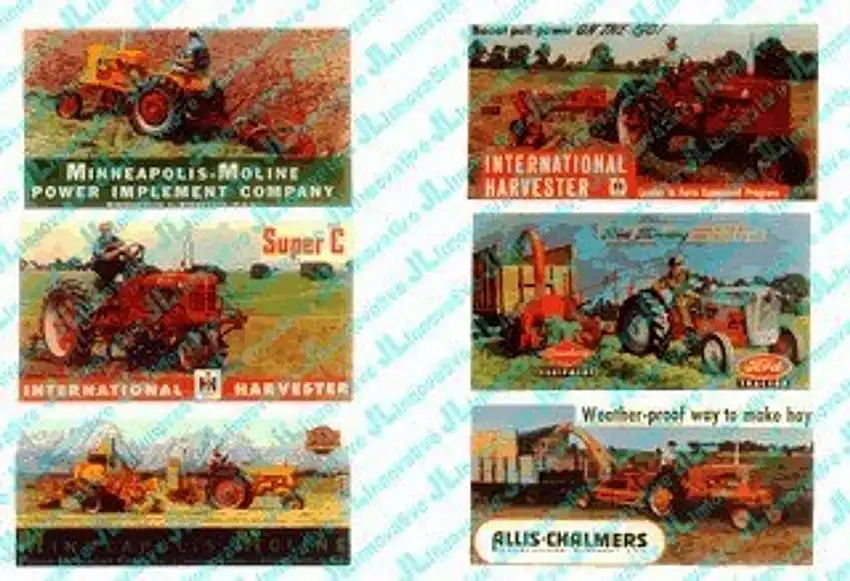 1940-50's Vintage Tractor Billboard Signs (6) JL Innovative HO