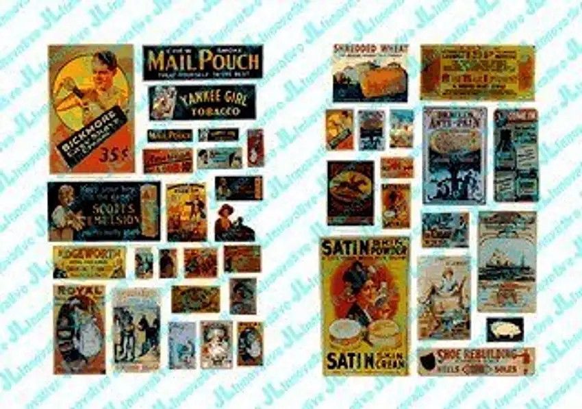 1890-20's Turn of the Century Posters/Signs #2 (40) JL Innovative HO