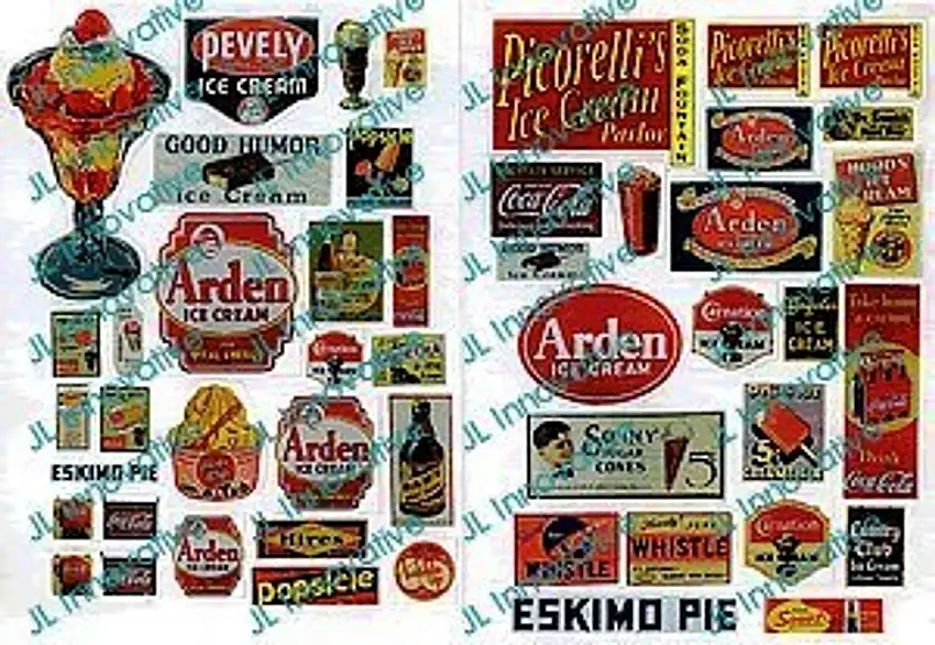 1940's-1950's Ice Cream, Soda Fountain Signs (49) JL Innovative HO