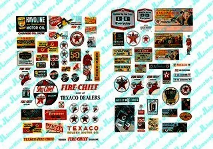 1930-50's Vintage Texaco Gas Station Posters/Signs (82) JL Innovative HO