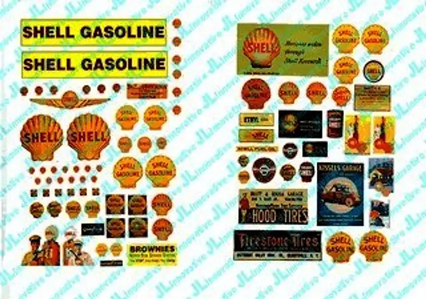 1940-50's Vintage Shell Gas Station Posters/Signs (92) JL Innovative HO