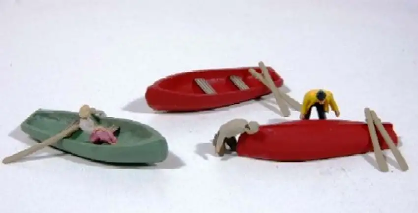 Row Boats (3) & Oars (6) Metal JL Innovative HO