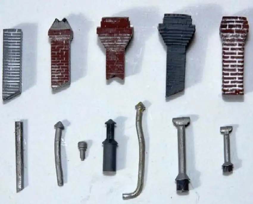 Chimneys & Stovepipes (12) Metal JL Innovative HO