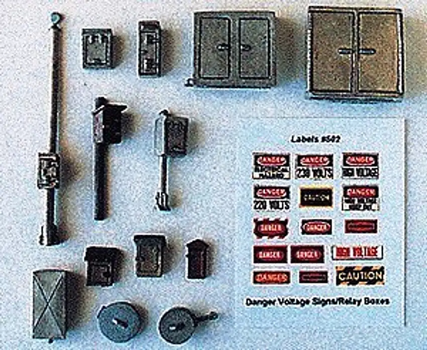 Mainline Detail Set: Relay, Phone Boxes (16) w/15 Signs JL Innovative HO