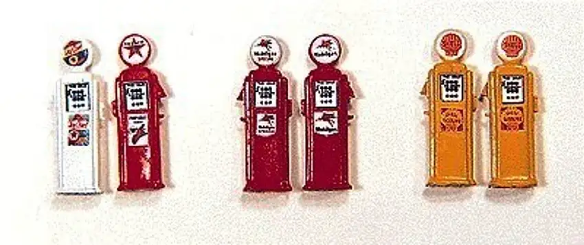 Deluxe Custom Gas Pumps, Yellow & Labeled Shell (2) JL Innovative HO