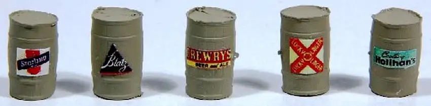 Custom Wooden-Type Vintage Beer Barrels Labeled (5) JL Innovative HO