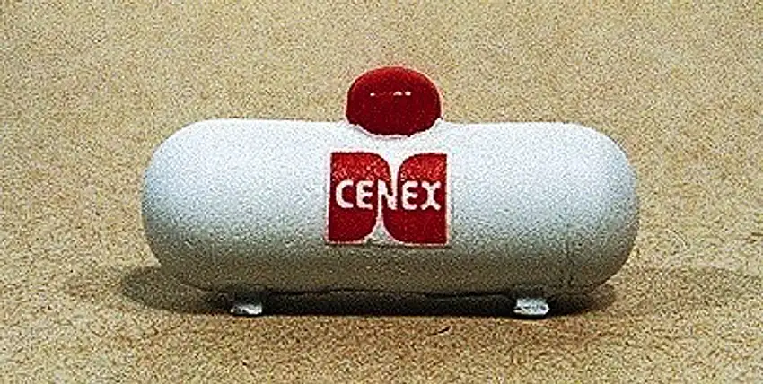 Custom Small Propane Tank, White & Labeled Mobil Flame JL Innovative HO