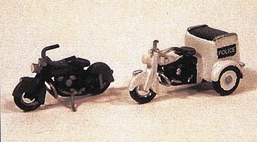 1947 Motorcycles (2) 1 w/Tri-Cycle Servi-Car Metal Kit JL Innovative HO