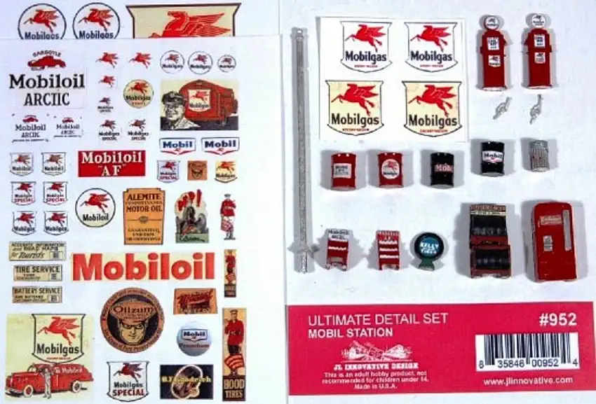 Ultimate Mobil Gas Station Detail Set JL Innovative HO