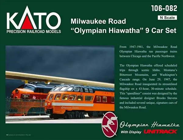 Kato 106082 Milwaukee Road Olympian Hiawatha Set