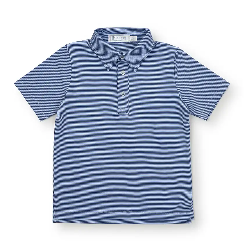 Will Boys' Golf Performance Polo Shirt - Blue Stripes