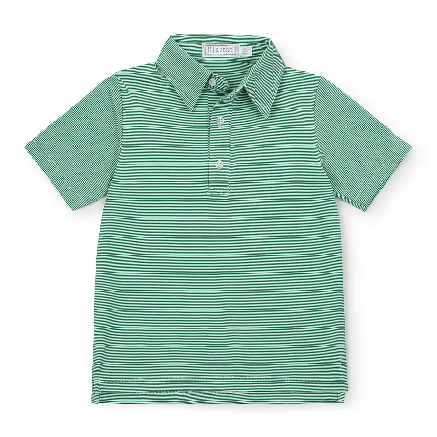 Will Boys' Golf Performance Polo Shirt - Green Stripes