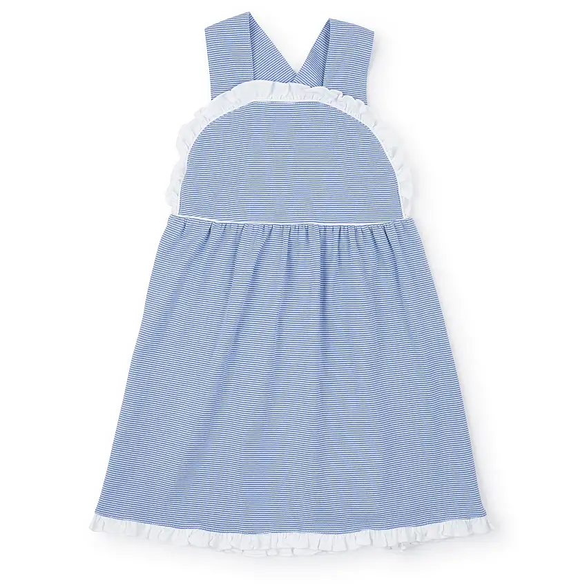 Eden Girls' Pima Cotton Dress - Blue And White Stripes