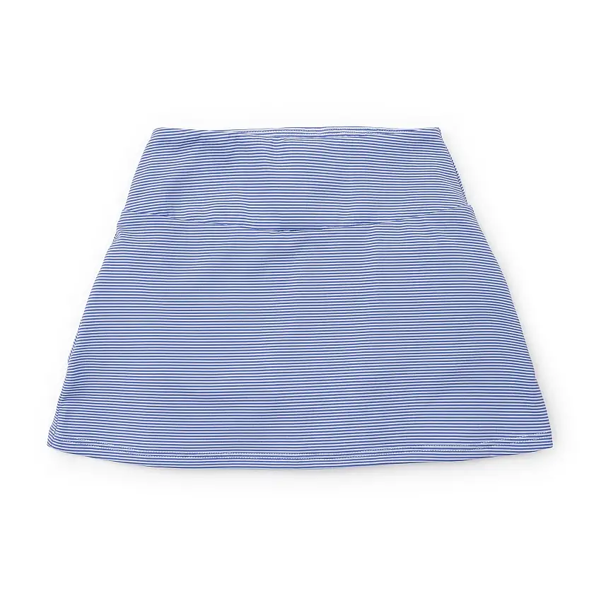 Margot Girls' Tiered Performance Skirt - Blue And White Stripes