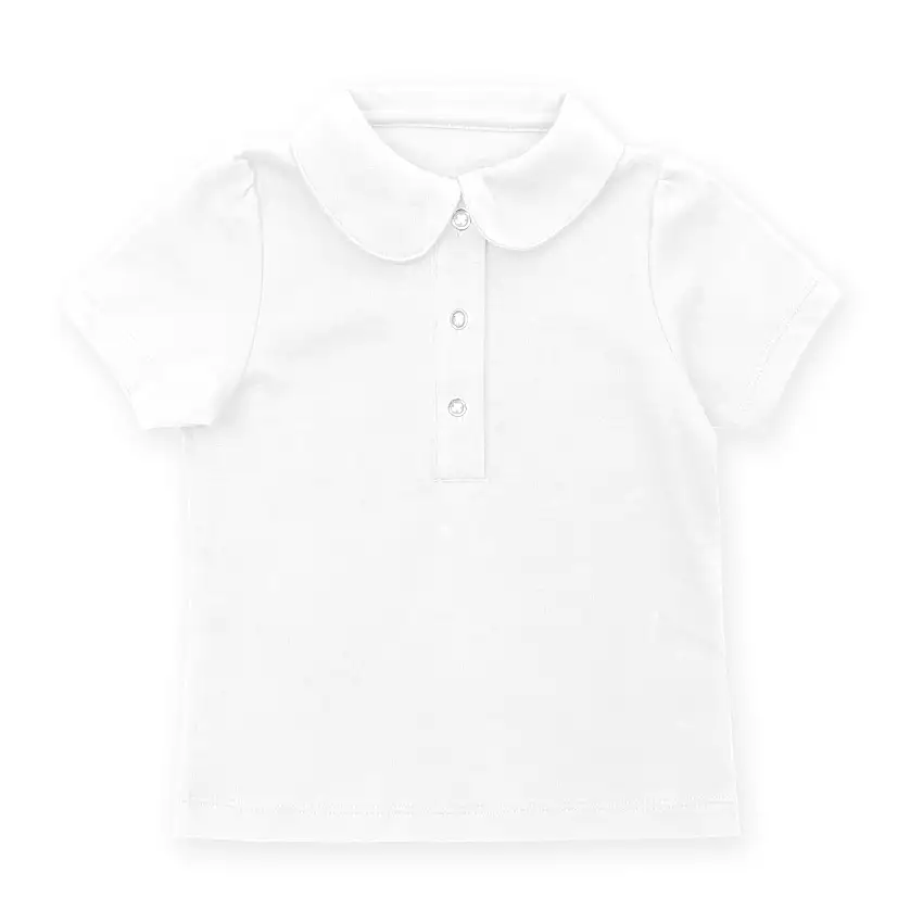 Madison Girls' Pima Cotton Polo Short Sleeve Shirt - White