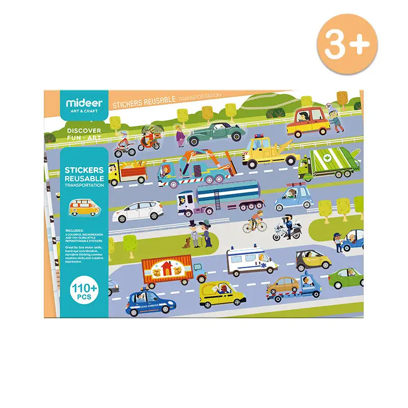 Reusable Sticker Activity Pads: 110-piece Transportation
