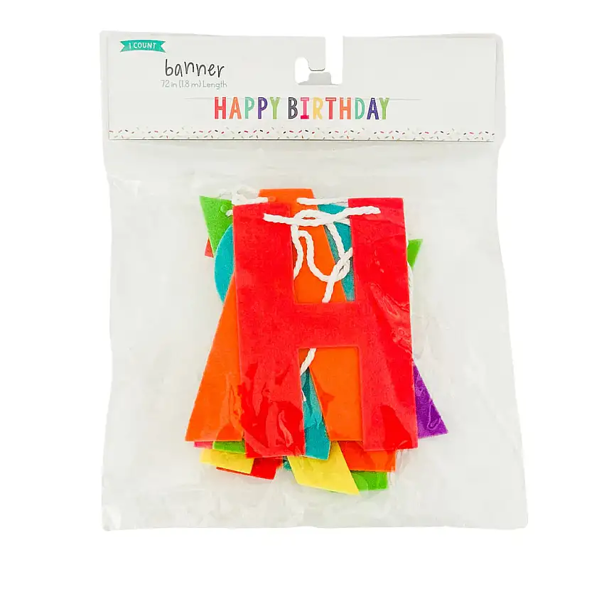 Colorful Rainbow Happy Birthday Banner